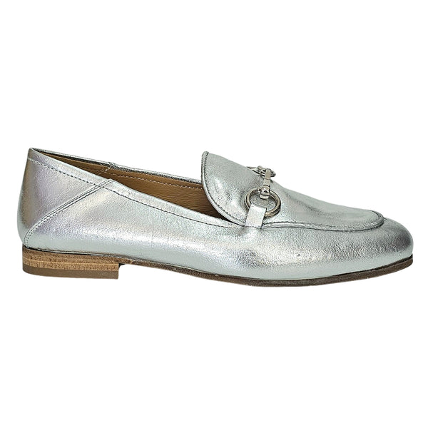 Pantofi dama din piele naturala, Argintiu-Cultus, Laminato Silver