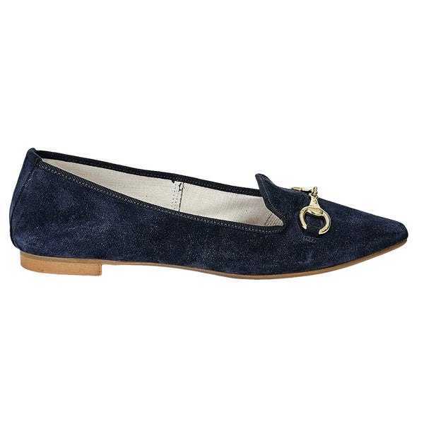 Pantofi dama din piele naturala intoarsa, Bleumarin-Girasole, Art La26 Col Velour Blu