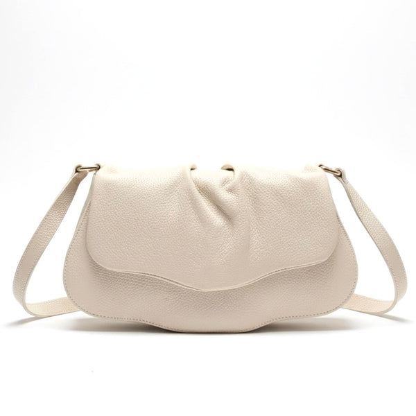 Poseta chic pentru femei din piele naturala, bej- Made in Italy