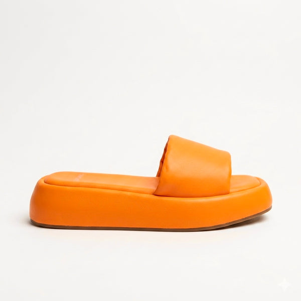 Saboti dama din piele naturala, orange, CARRANO Tangerine