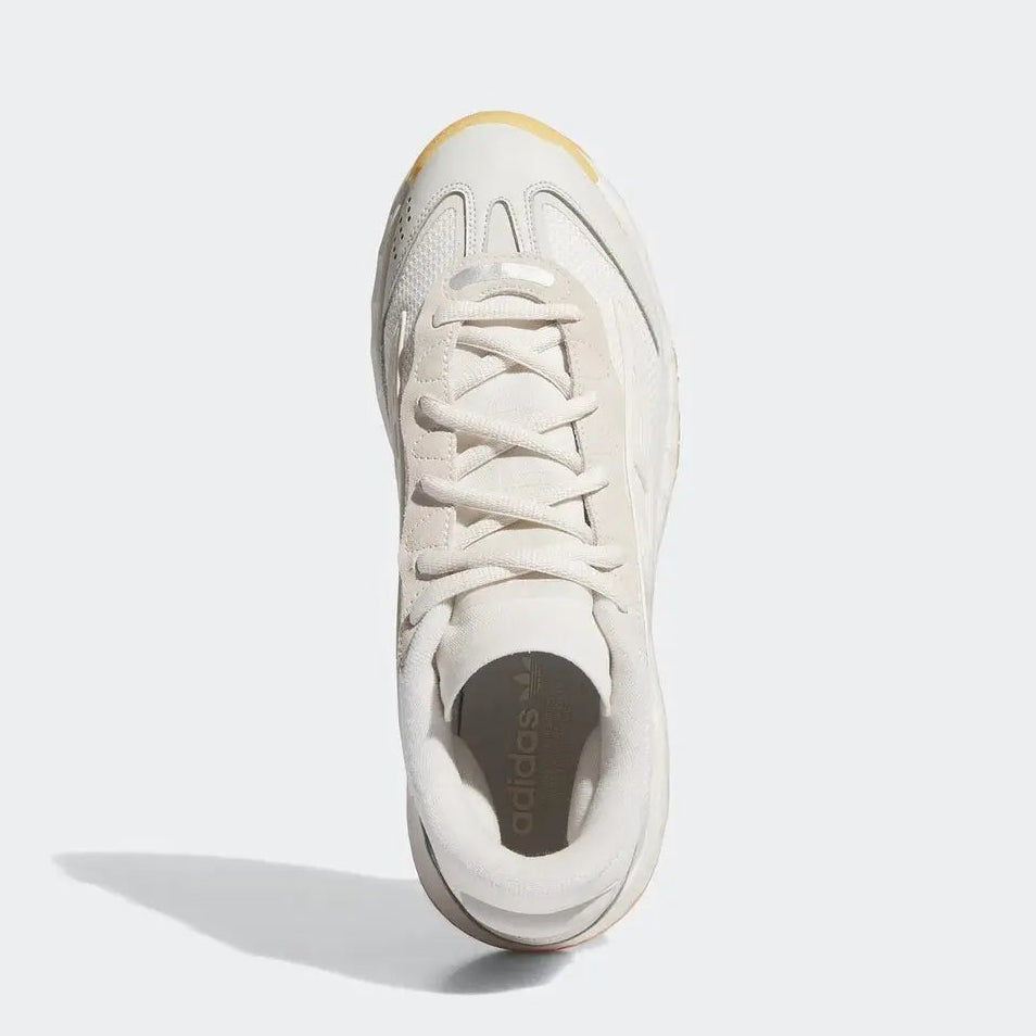 Adidas Originals Niteball 3 unisex top view showing white upper and distinctive sole design.