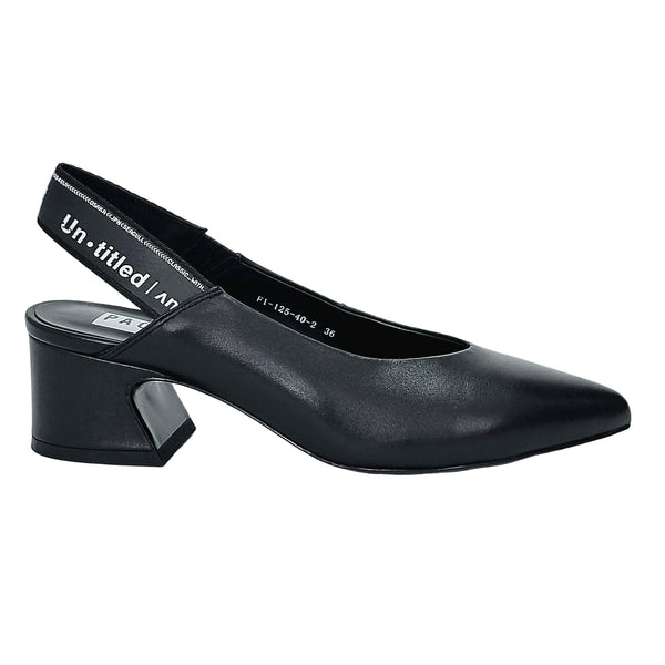 Pantofi dama din piele naturala, Toc mediu gros, Negru-Paolo Conte F1.125