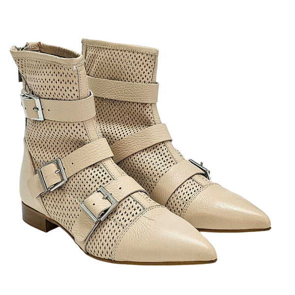 Stivali da donna in pelle naturale traforata, Nude-Corbelli, 5591 Nude