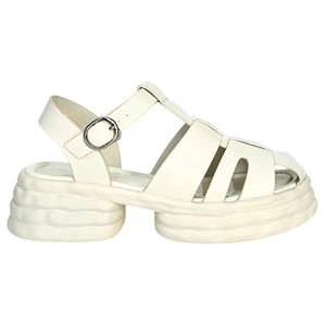 Sandale dama din piele ecologica, Talpa usoara din spuma, Alb-Movie's, AL400VE/2339-2T