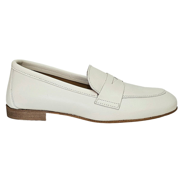 Pantofi dama din piele naturala, Alb murdar-Made in Italy, Art CM2915 Pelle Off White