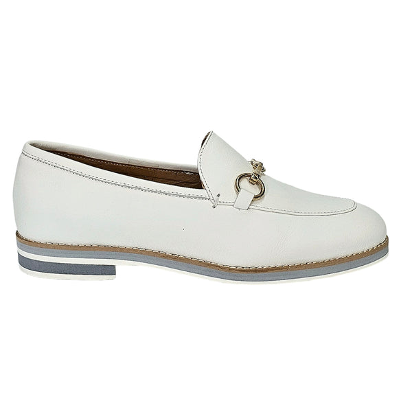 Pantofi dama din piele naturala, Talpa usoara din spuma, Alb murdar-Made in Italy, 33062 Glove Bianco
