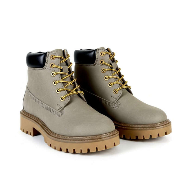 Ghete dama din piele naturala, gri - TEplusNE, Art 1TR756TNBD-R13, cu toc de 4 cm si talpa de 2 cm.