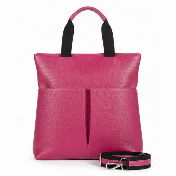 Poseta pentru femei din piele naturala, fucsia- Made in Italy