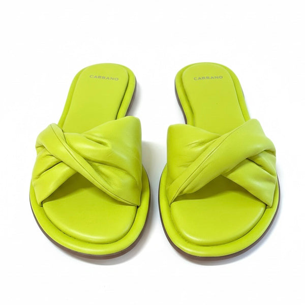 Saboti dama din piele naturala, lime, CARRANO 554006 – saboti lime din piele naturala, talpa cu memorie, colectia Primavara/Vara 2026