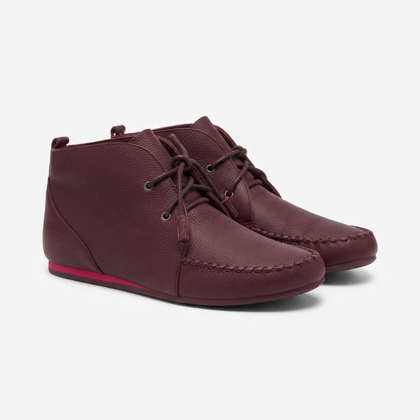 Ghete dama din piele naturala, burgundy, FlipFlop 890