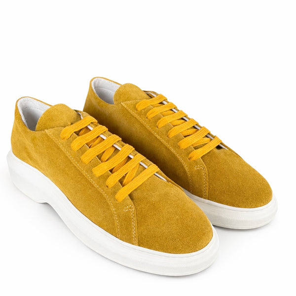 Pantofi dama din piele naturala intoarsa, Mustar-Copenhagen, Crosta Ocra