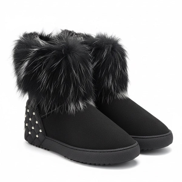 Ghete dama din piele naturala, îmblanite, negru-Movie's G5-04A