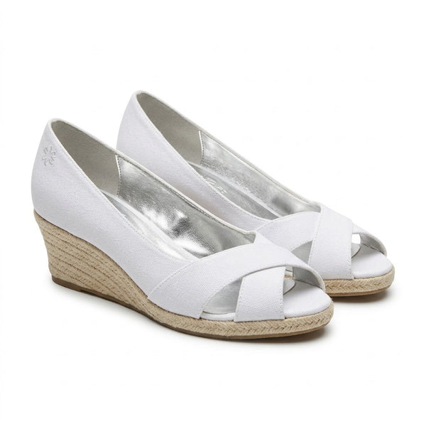 Pantofi dama din textil si piele naturala, cu platforma, alb, FlipFlop 607473