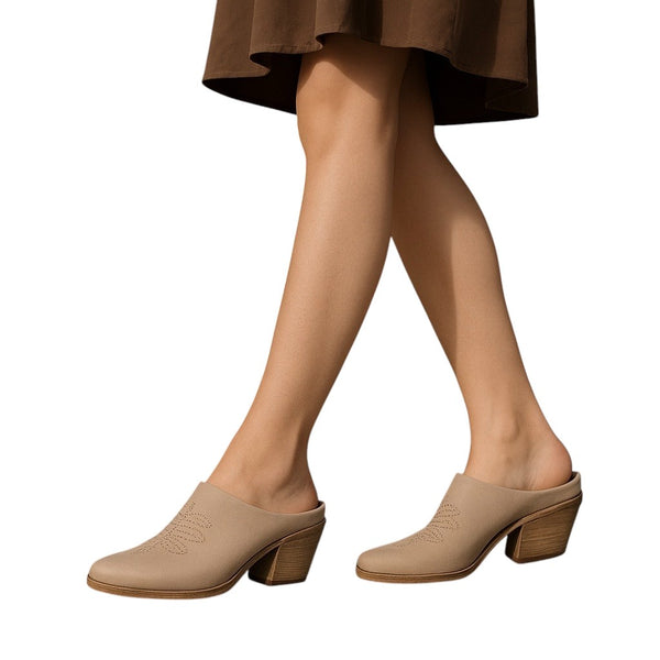 Décolleté da donna in vera pelle, Tacco medio, Taupe-Riccianera, Art 263 Ricamo P.Lavato Taupe T70