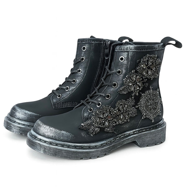 Ghete dama din piele naturala, negru, Movies H6-01