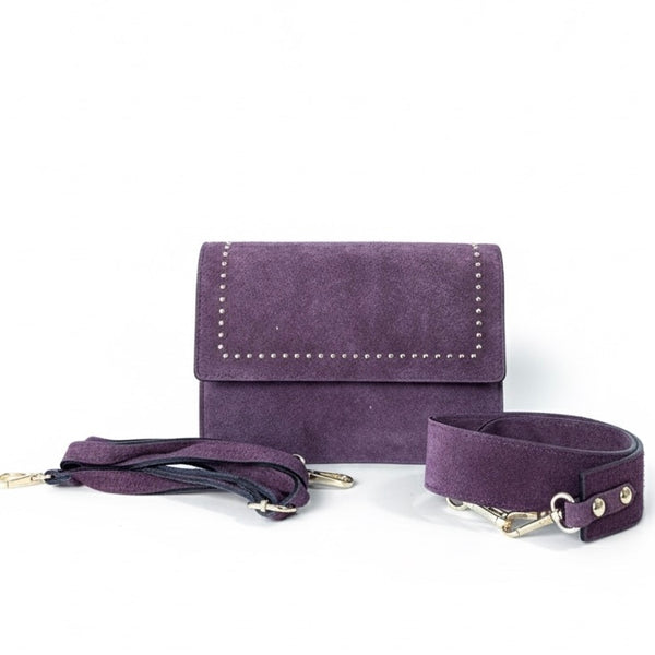Poseta medie pentru femei din piele naturala, mov- Made in Italy