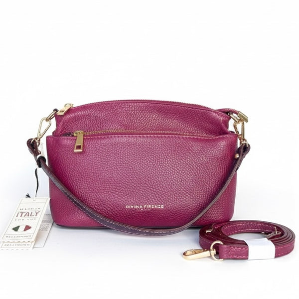 Poseta pentru femei din piele naturala, visiniu- Divina Firezne Made in Italy