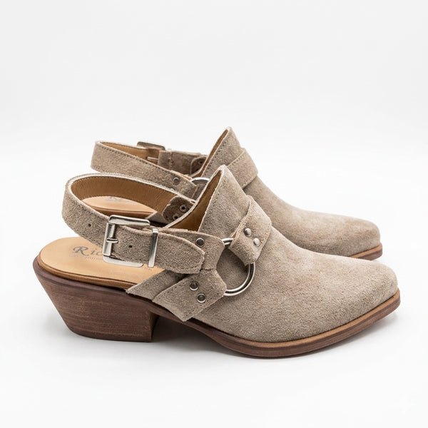 Ciocate vara dama din piele naturala intoarsa, bej-Riccianera, Art 265 Visione, cu toc de 4.5 cm, din piele naturala.