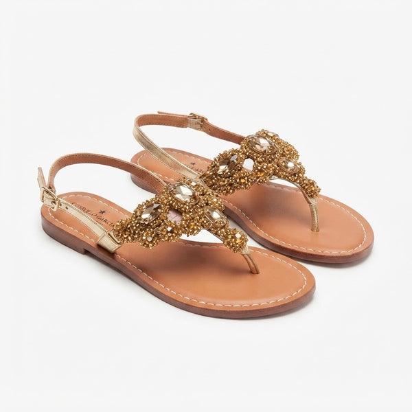 Sandale dama din piele naturala, gold- Consuelo Garcia 3480 ORO