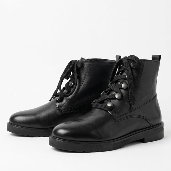 Ghete dama din piele naturala, Negru-Francomina, FC-19FM287_053