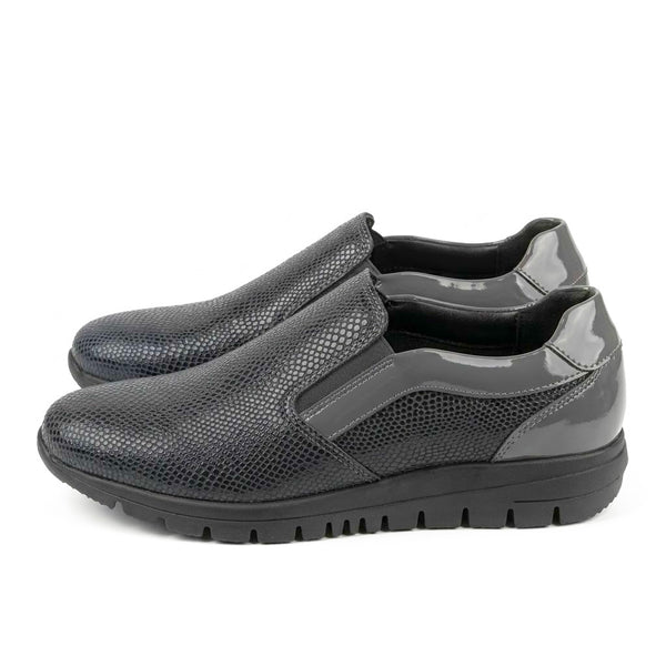 Pantofi confort dama din piele naturala, gri, Le comodone