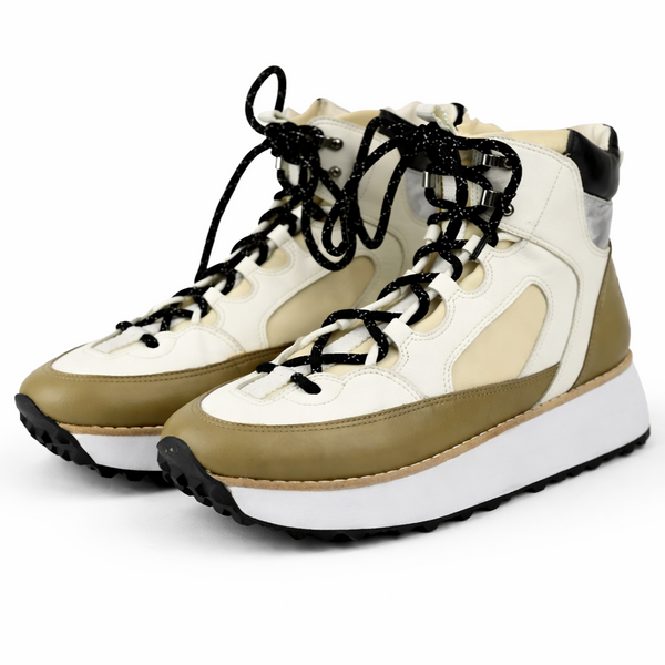 Alt Tag: Ghete dama sport din piele naturala, alb - CARRANO 268001, ghete sport dama din piele, talpa EVA 3 cm 👟