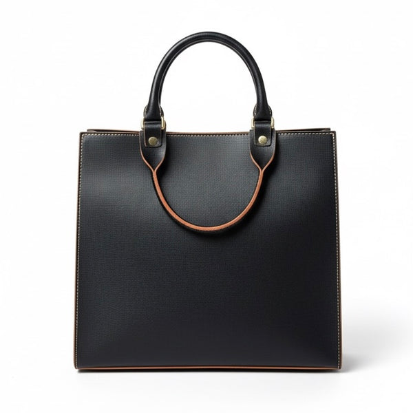 Poseta eleganta pentru femei din piele naturala, negru- Made in Italy