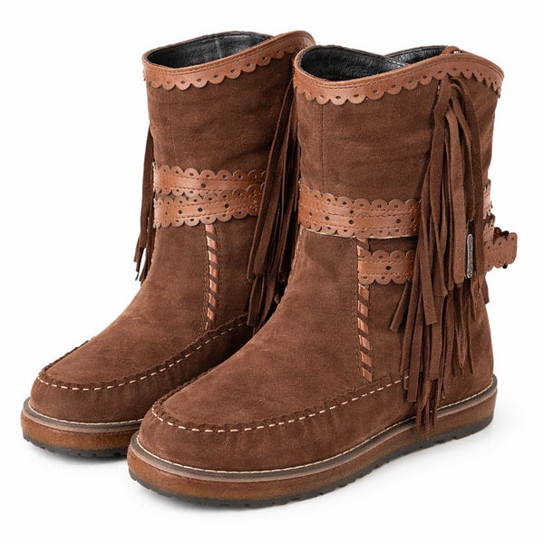 Ghete dama din piele naturala intoarsa, Maro/Maro-Rebecca White, Crosta Cuoio TU1510 , R5