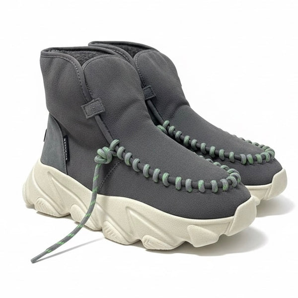 Ghete dama din piele naturala intoarsa, îmblanite, gri-Movie's H6-10A