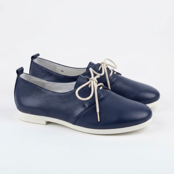 Pantofi dama din piele naturala, albastru, Flipflop Blue