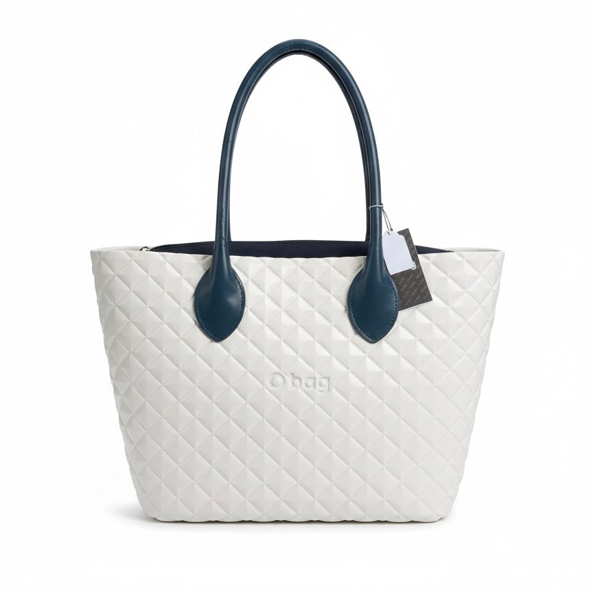 Obag large white shoulder bag with detachable handles, perfect for summer 2025, made from durable waterproof material.