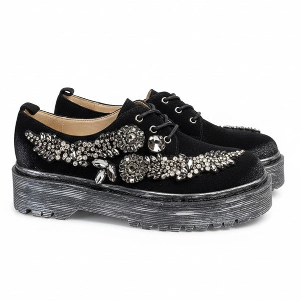 Pantofi dama din piele naturala intoarsa, negru, Movies AB530VE