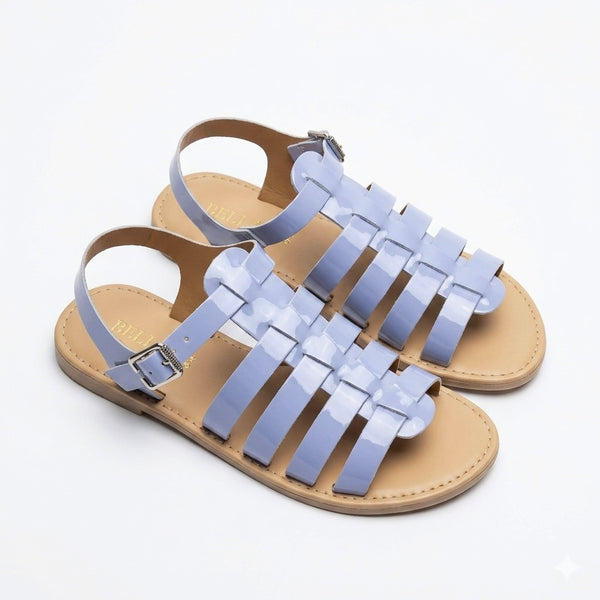 Sandale dama din piele naturala lacuita, Bleu-Bellini, Art Norvegia Celeste, R6