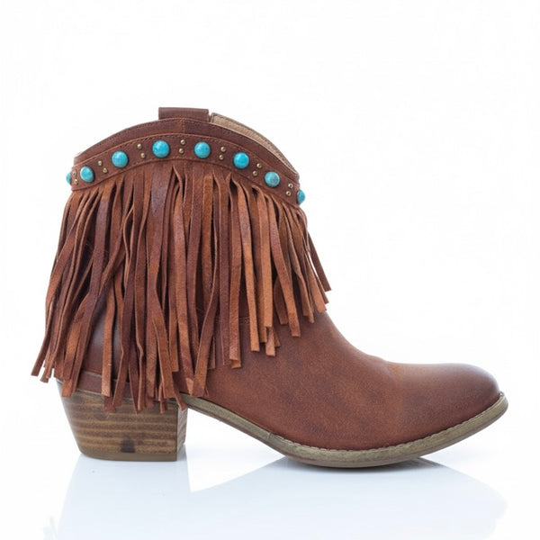 Ciocate dama din piele naturala intoarsa, maro-Rebecca White, T0601A Maro Vintage