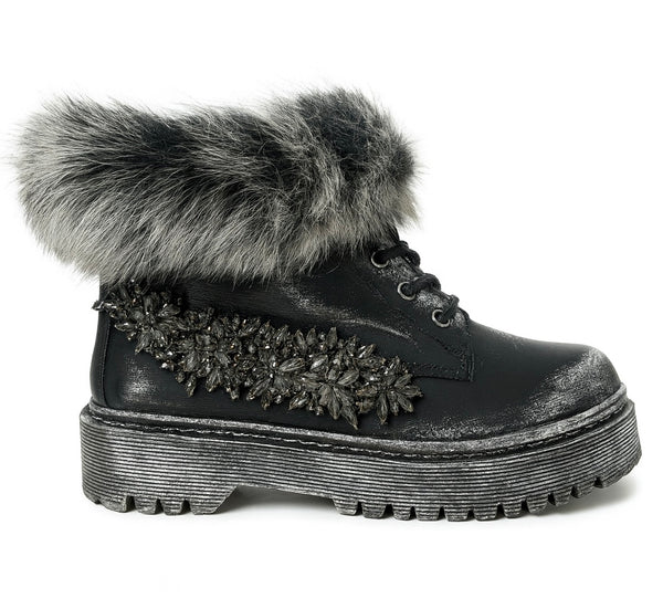 Ghete dama din piele naturala, negru, Movies NKD21