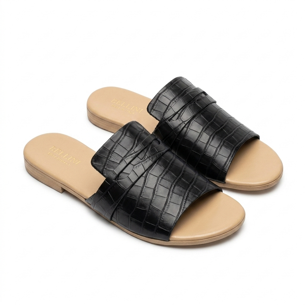 Papuci dama din piele naturala, Negru-Bellini, Sfiziosa cocco nero