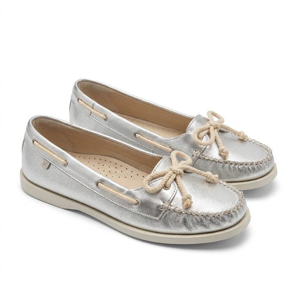 Papuci dama din textil si piele naturala, silver, FlipFlop 411536