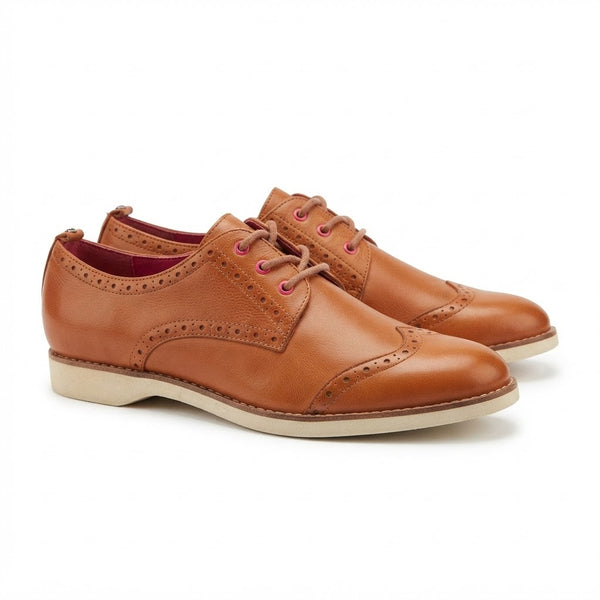Pantofi dama din piele naturala, model oxford, Flipflop Maro
