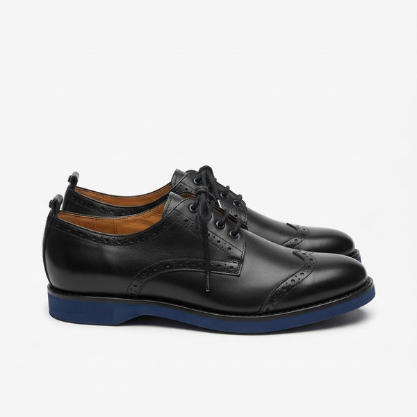 Pantofi dama din piele naturala, model oxford, negru, Flipflop Black