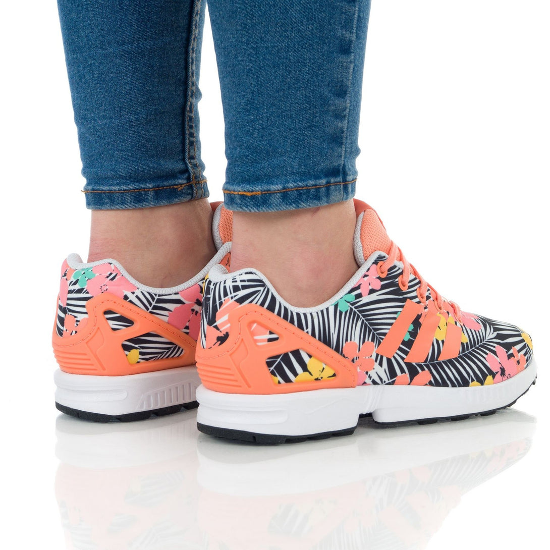 adidas ZX FLUX femei, multicolor, sport, sneakers cu design floral, vedere din spate, stil sport