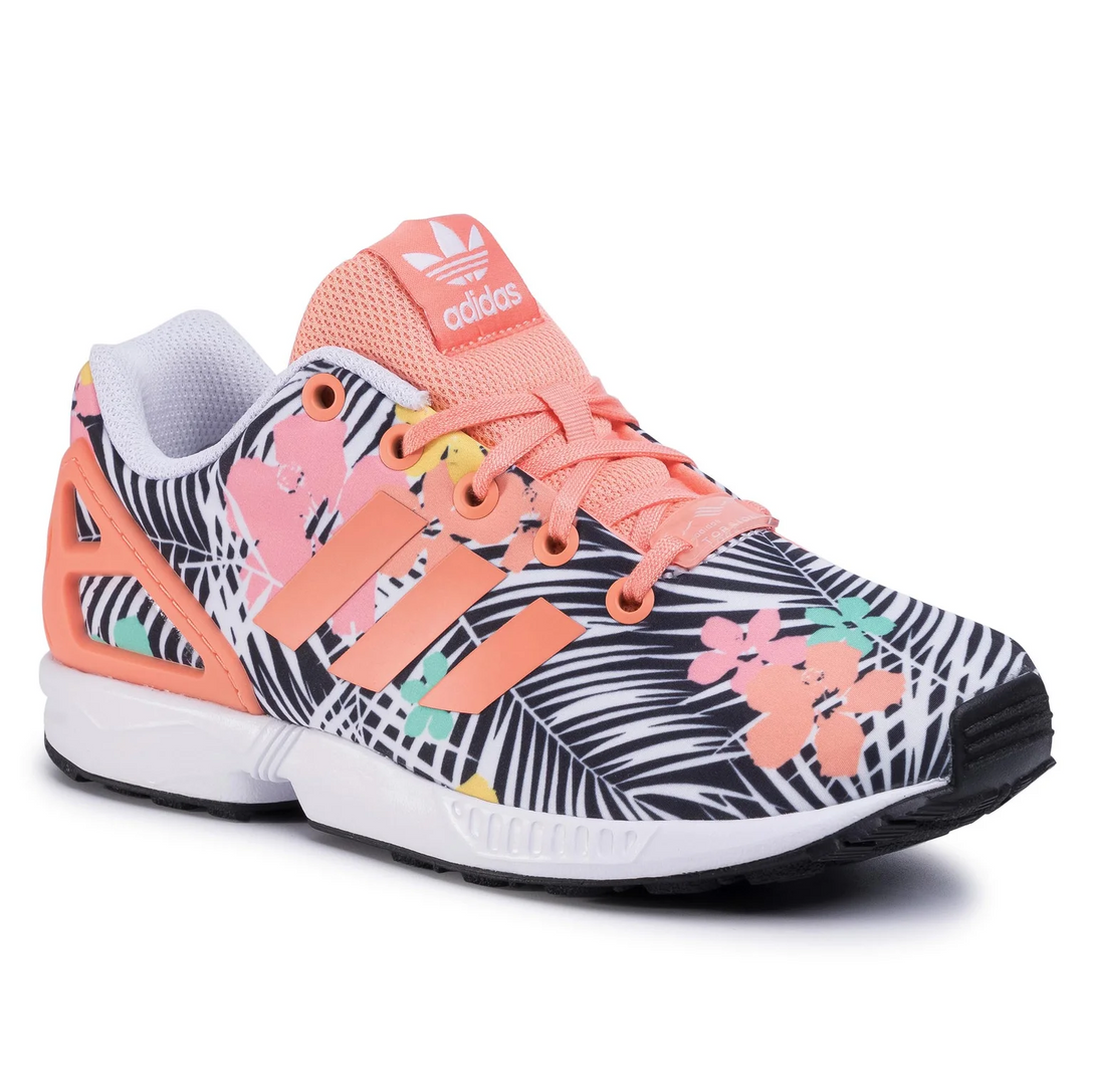 adidas ZX FLUX femei, multicolor, sport - sneakers with floral design and vibrant colors.