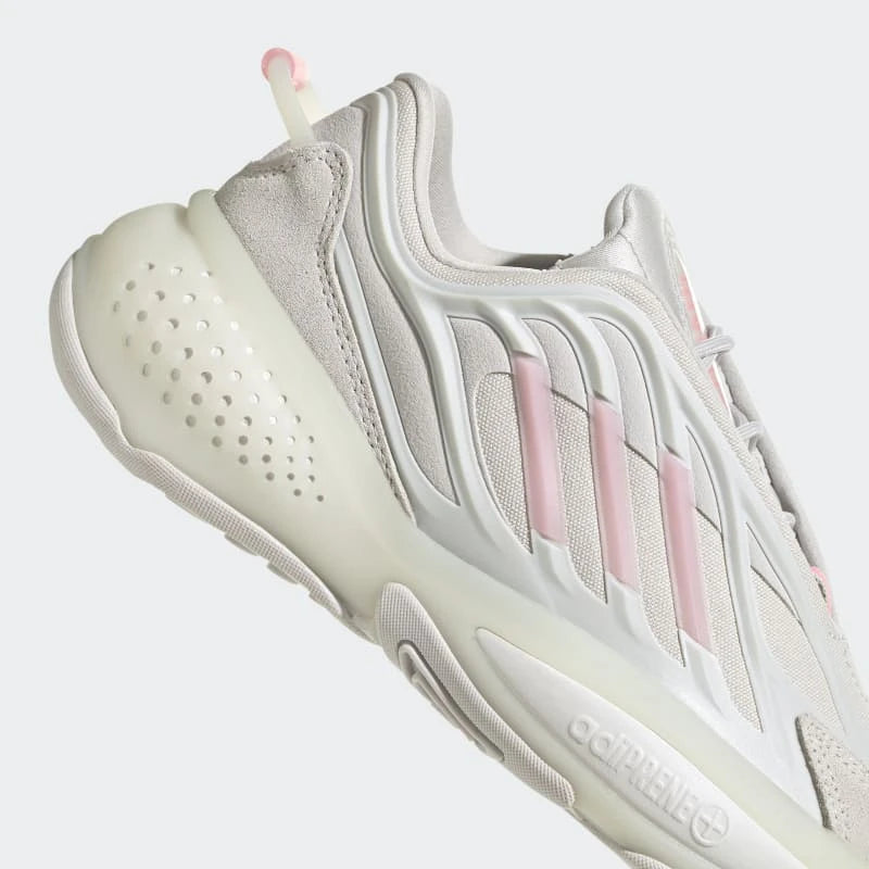 adidas Originals OZRAH UNISEX sneaker with grey and pink design featuring ADIPRENE cushioning.