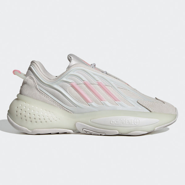 adidas Originals OZRAH UNISEX in light gray and pink with ADIPREME sole, suitable for casual wear.