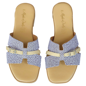 Papuci dama din piele naturala, lila- Made in Italy Manuela Lila