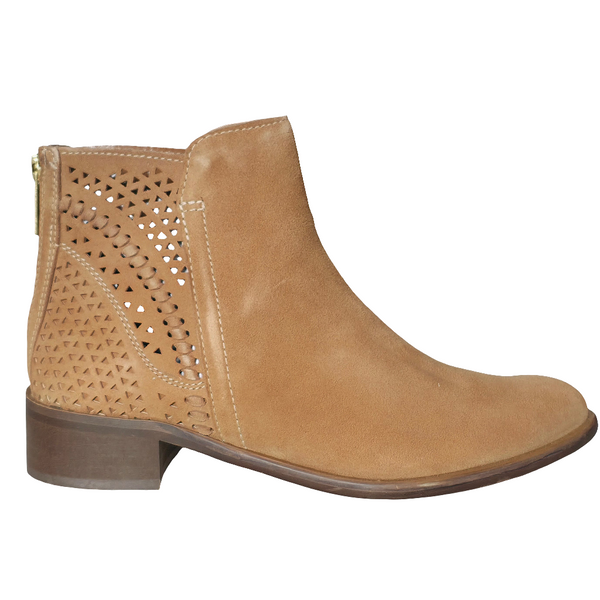 Ghete dama din piele naturala intoarsa, Toc mic, Camel-Corbelli, Art 6510 Noce