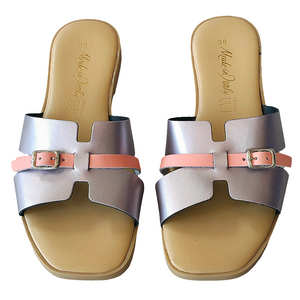 Papuci dama din piele naturala, Lila-Made in Italy, Manuela Lilla.Rosa