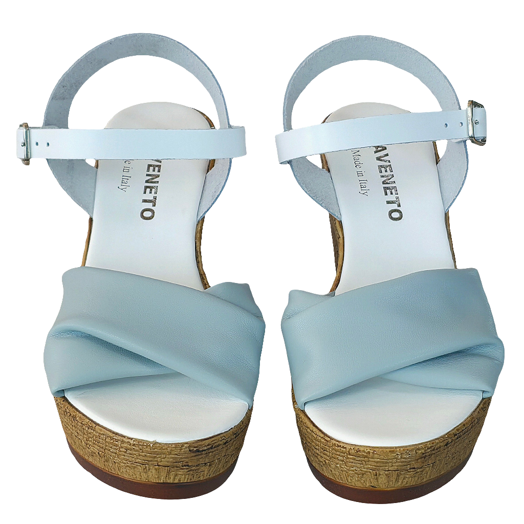 Sandale dama din piele naturala alb gri, stil elegant, platforma 9,5 cm, made in Italy, colectia Vara 2025.