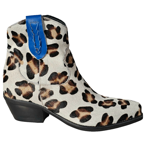 Ciocate dama din piele naturala, Animal print-Riccianera, Art2083 Maculato Bianco Nero Blu T40