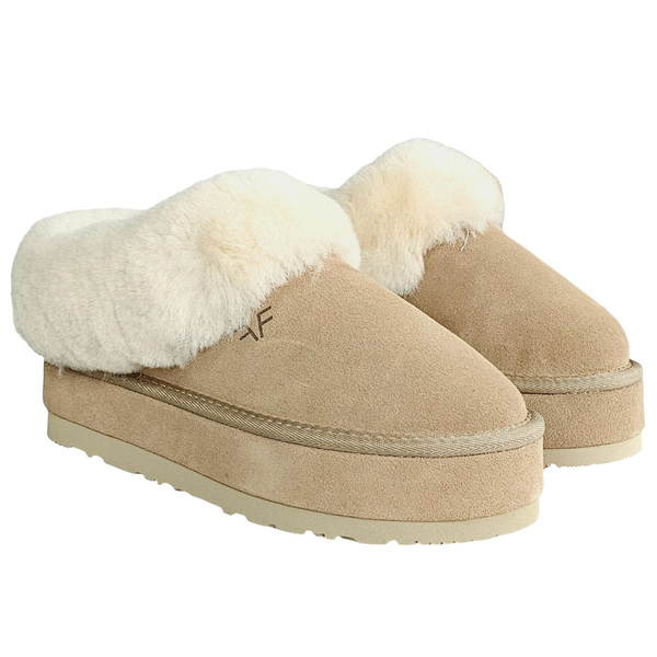 Ghete dama model ugg din piele naturala intoarsa, Talpa usoara din spuma, Bej-Made in Italy, WD900-10/MOV Sand