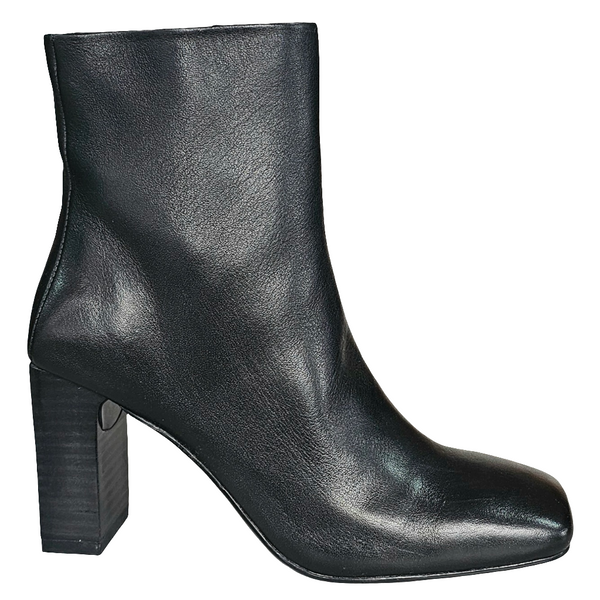 Botine dama din piele naturala, Negru-CF, 004 Pelle Nero, R14